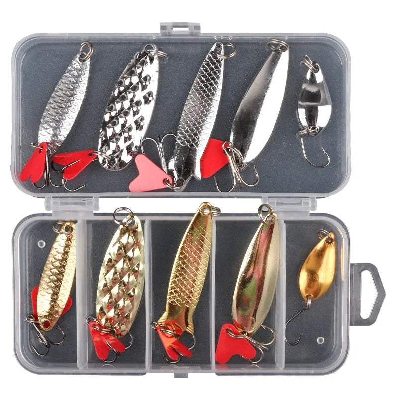 Fishing lure metal sequin sets in 11, 21 and 36 piece packages for bait customisation