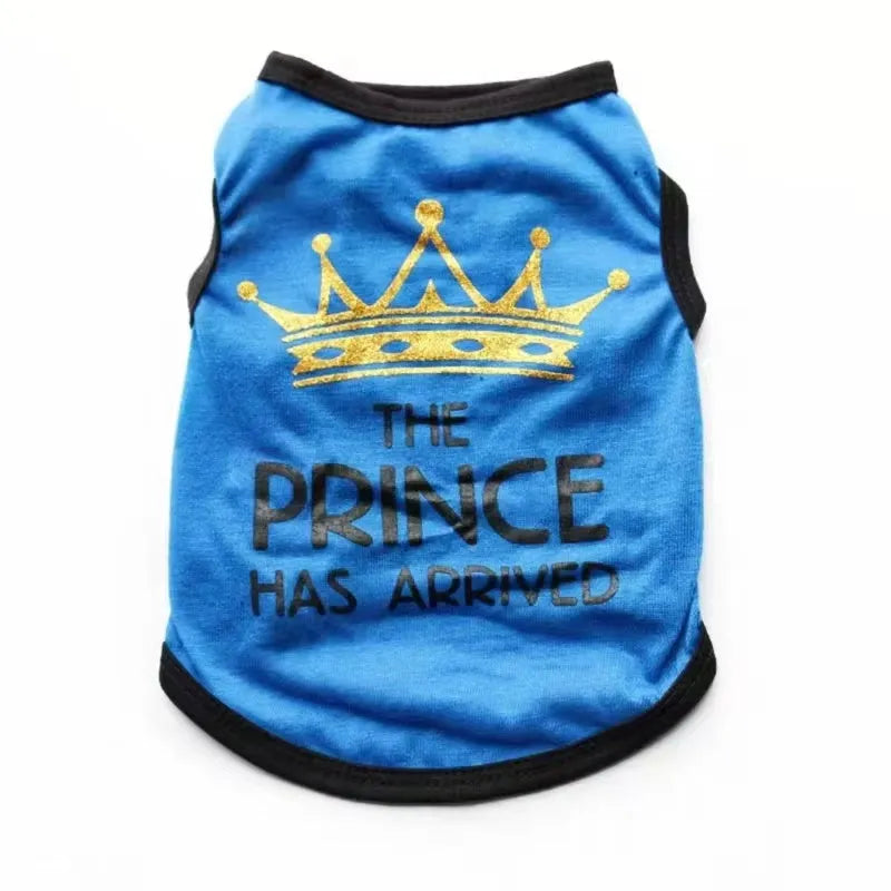 Cotton puppy vest dog clothing in blue colour on mannequin