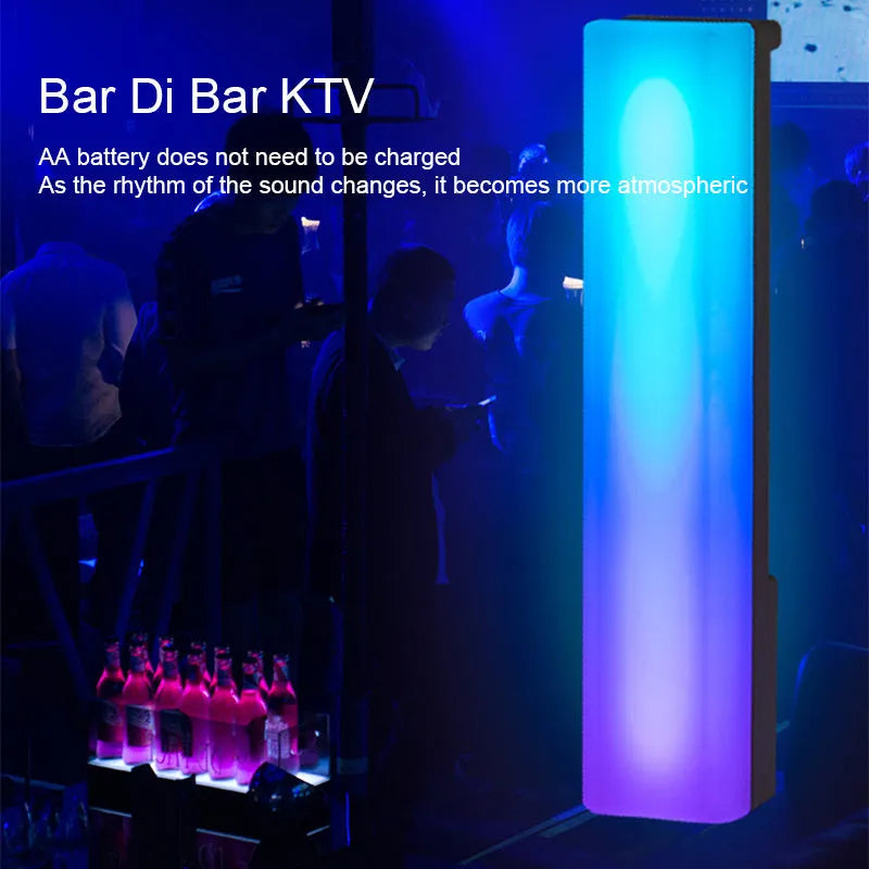 3D RGB LED ambiance lamp with music rhythm lighting on tabletop