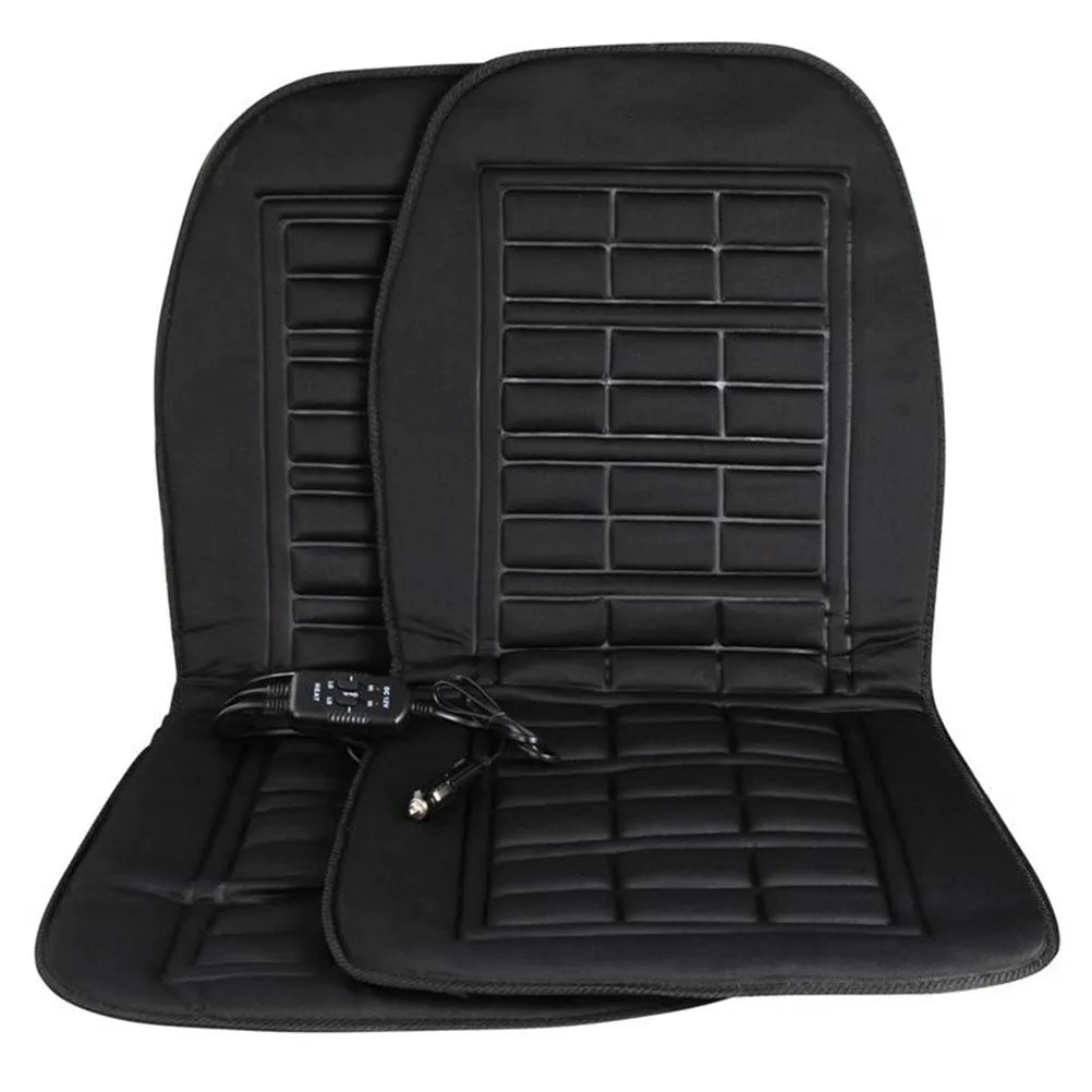 Black two seater heated seat cushion 128x49cm with adjustable 40-60C temperature for car office sofa bed