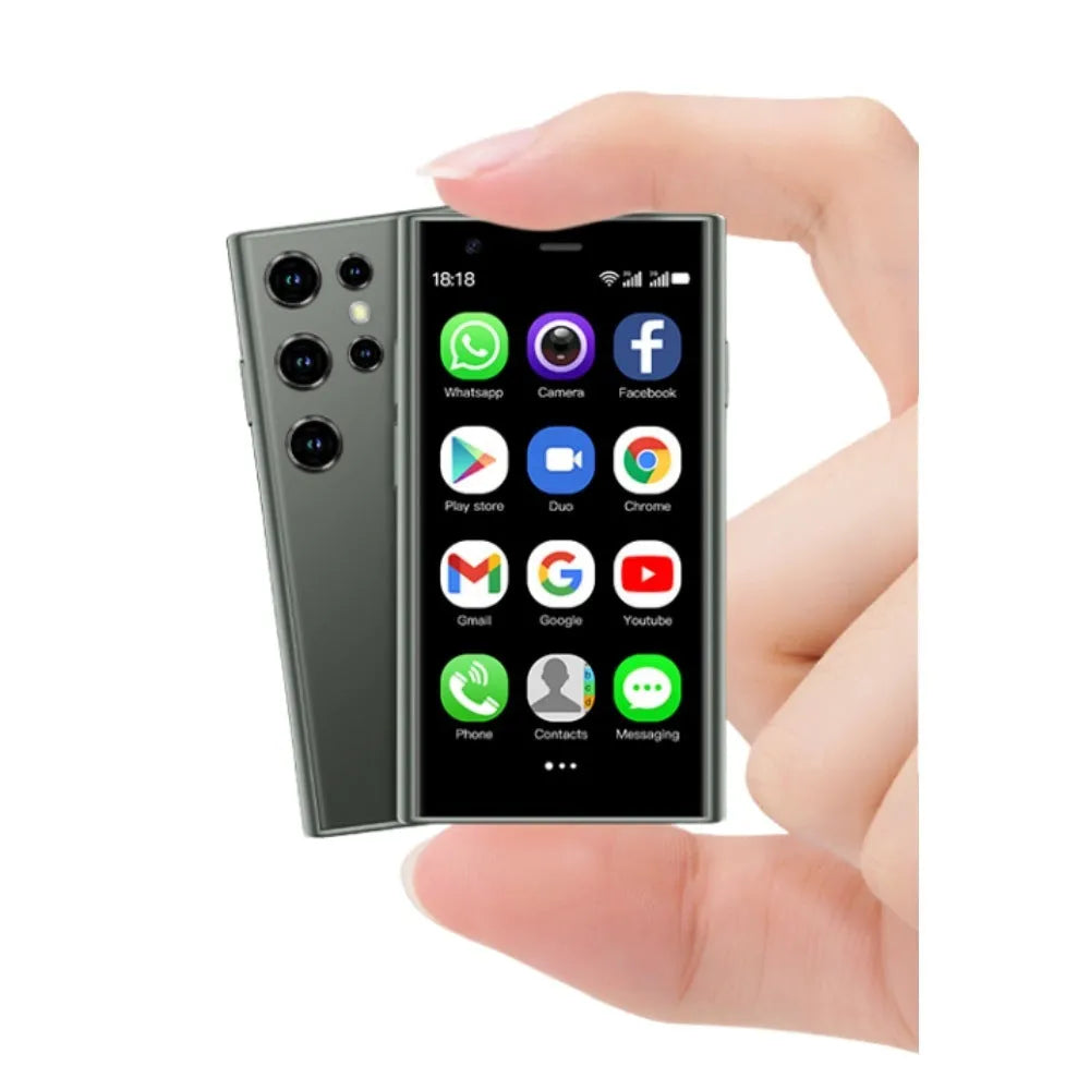 S23PRO XS15 mini smartphone with 3-inch screen in black, green, or pink purple colour options