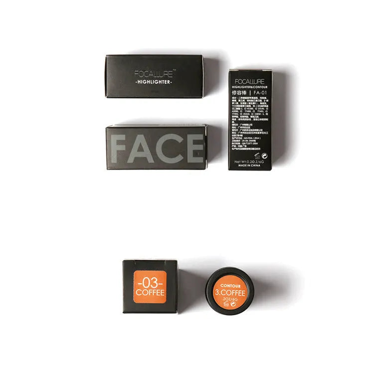 Face Contour Highlighter makeup product with four colour options A, B, C, D