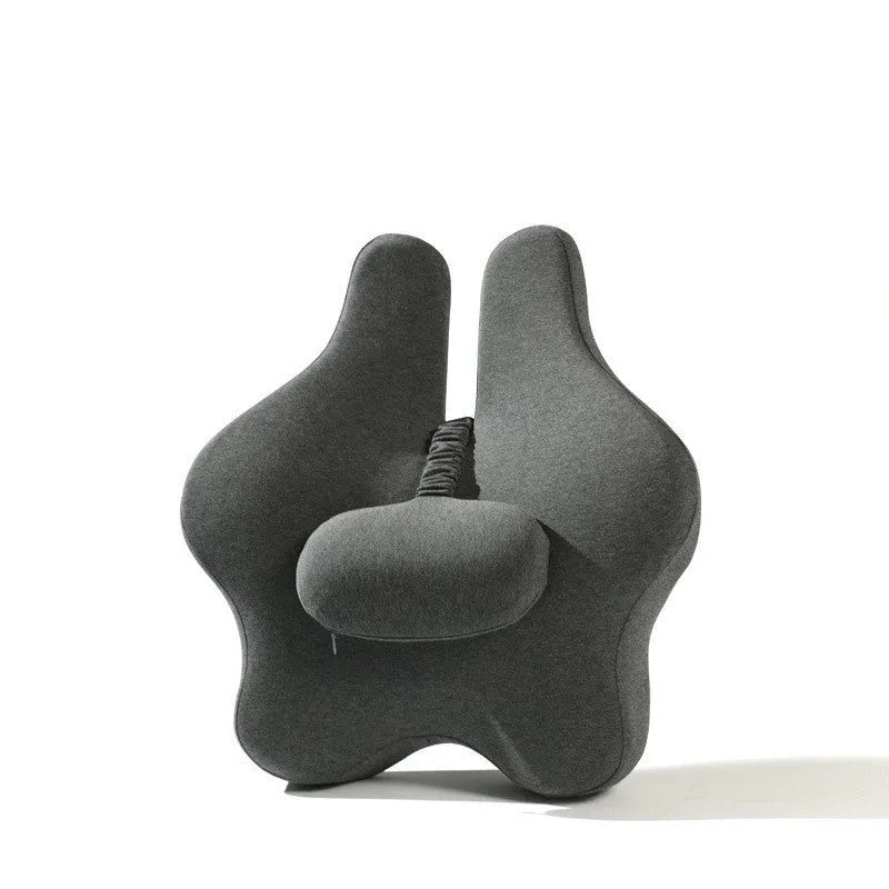 Memory foam car lumbar support cushion in solid colour with dimensions 50x47x9cm