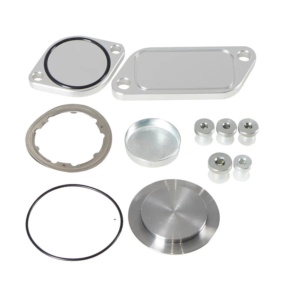 Silver aluminium alloy valve cover for automotive exhaust gas recirculation system replacement