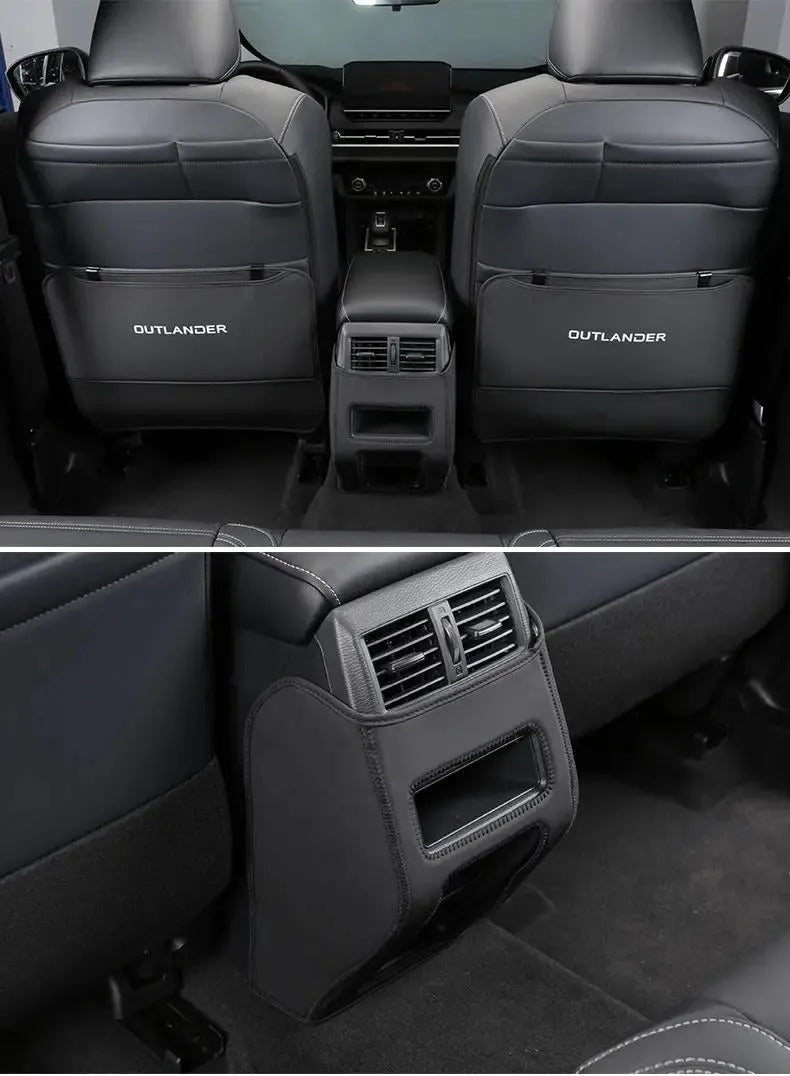 Three leather anti-kick pads for 2023 Mitsubishi Outlander seat and door protection