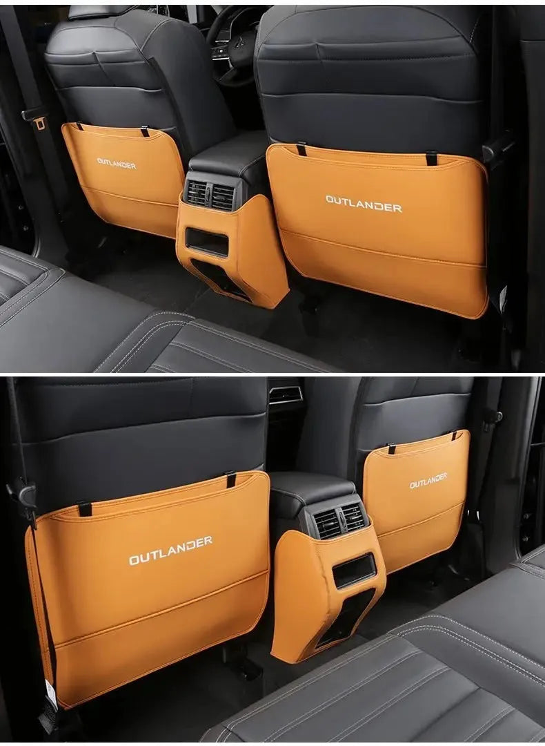 Three leather anti-kick pads for 2023 Mitsubishi Outlander seat and door protection