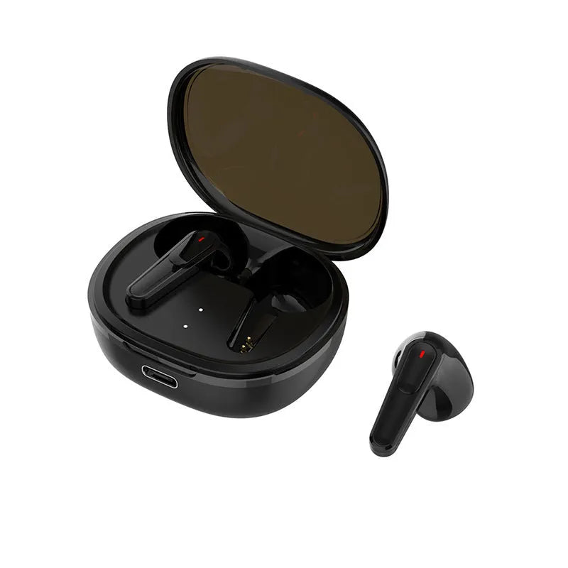 Black PRO30 Bluetooth in-ear headphones with noise reduction feature.
