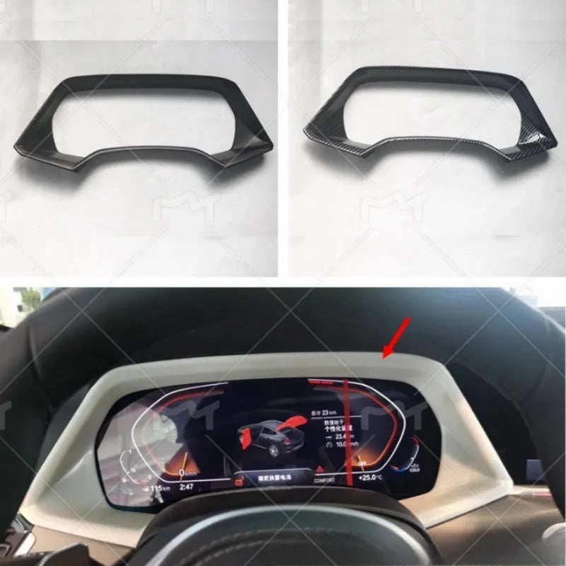 BMW X5 dashboard decorative frame in carbon fibre or peach wood ABS finish
