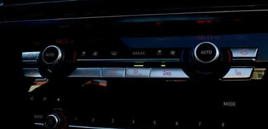 Automotive silver air conditioning button panel replacement kit showing multiple button set options