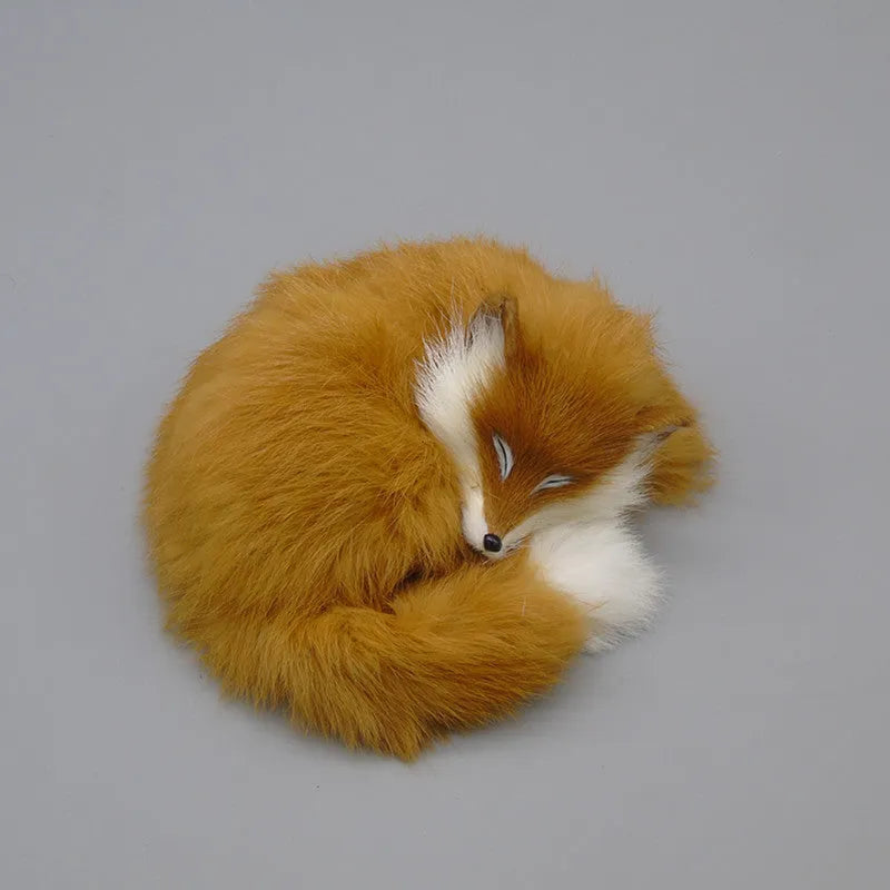 Artificial white fox fur car decoration ornament on car dashboard