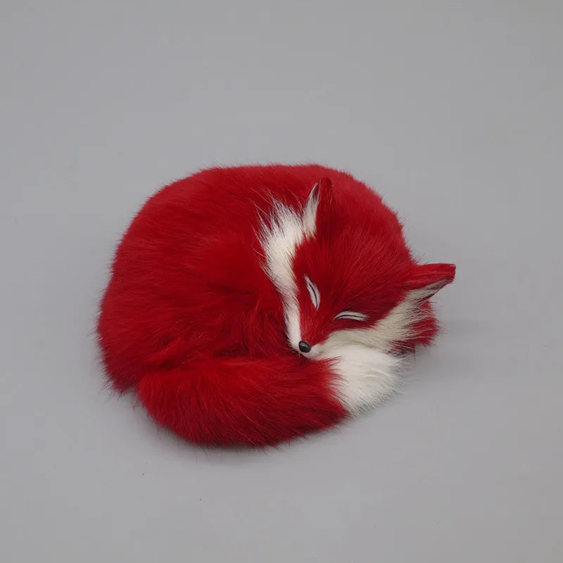 Artificial white fox fur car decoration ornament on car dashboard