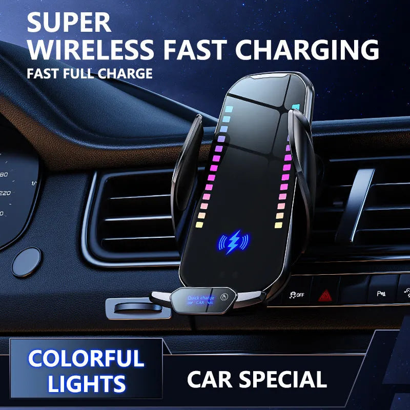 Tarnish silver car phone holder with wireless charging and suction cup mount