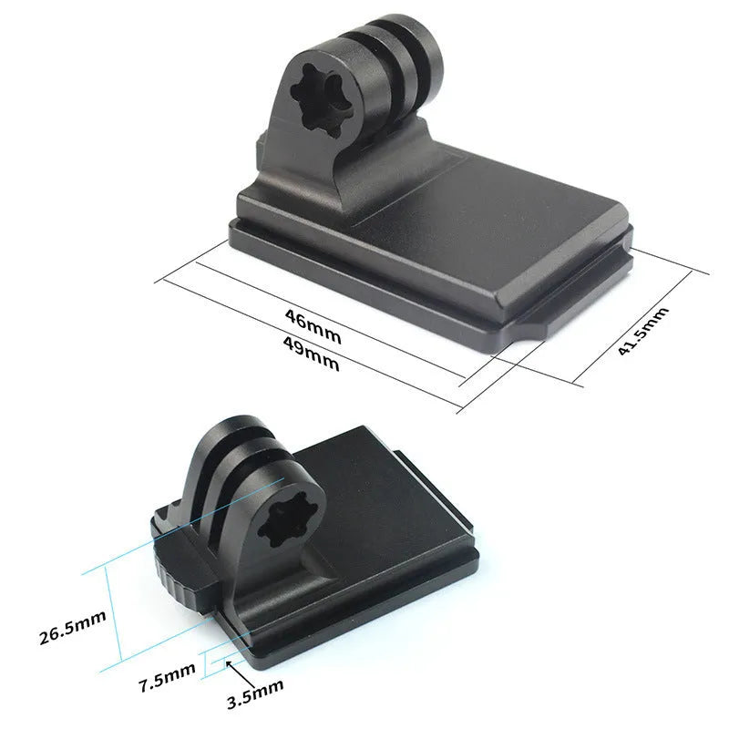 Black aluminium alloy helmet extension rod with quick release bracket for GoPro Hero 3 and 4 cameras.