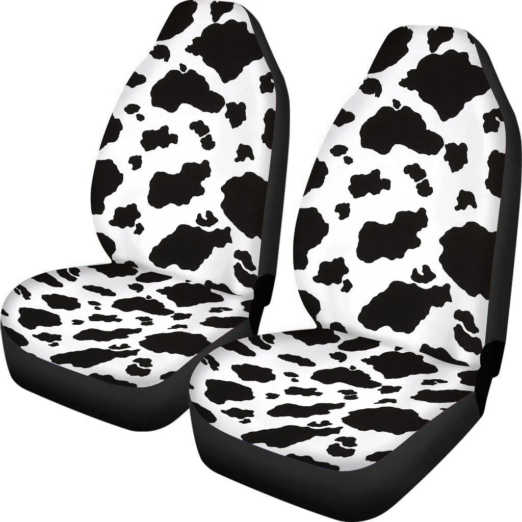 Universal polyester car seat covers with cow spot leopard print patterns for five-seat vehicles