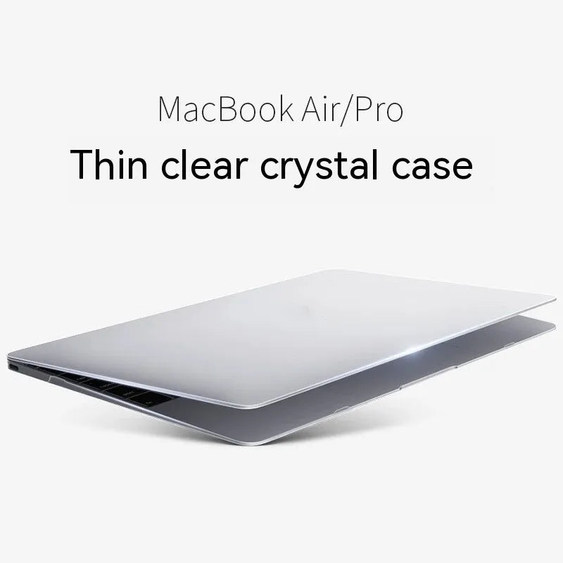 MacBook protective hard shell case in transparent, black, frosted, and matte colour options for laptop drop protection