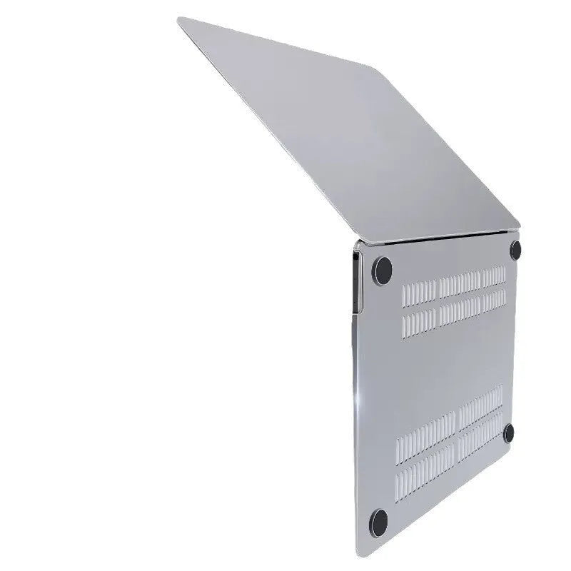 MacBook protective hard shell case in transparent, black, frosted, and matte colour options for laptop drop protection