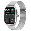 Bluetooth smart watch with full touch screen display and silicone strap for heart rate monitoring
