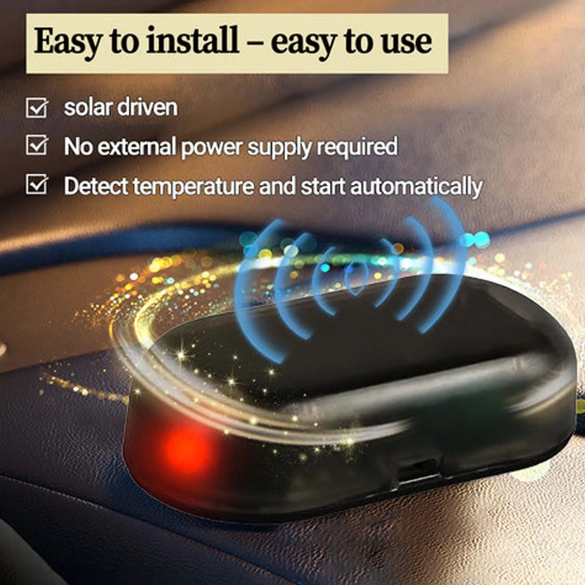 Black special glass car deicer and snow removal tool measuring 5 by 2.6 by 1.5 centimetres.