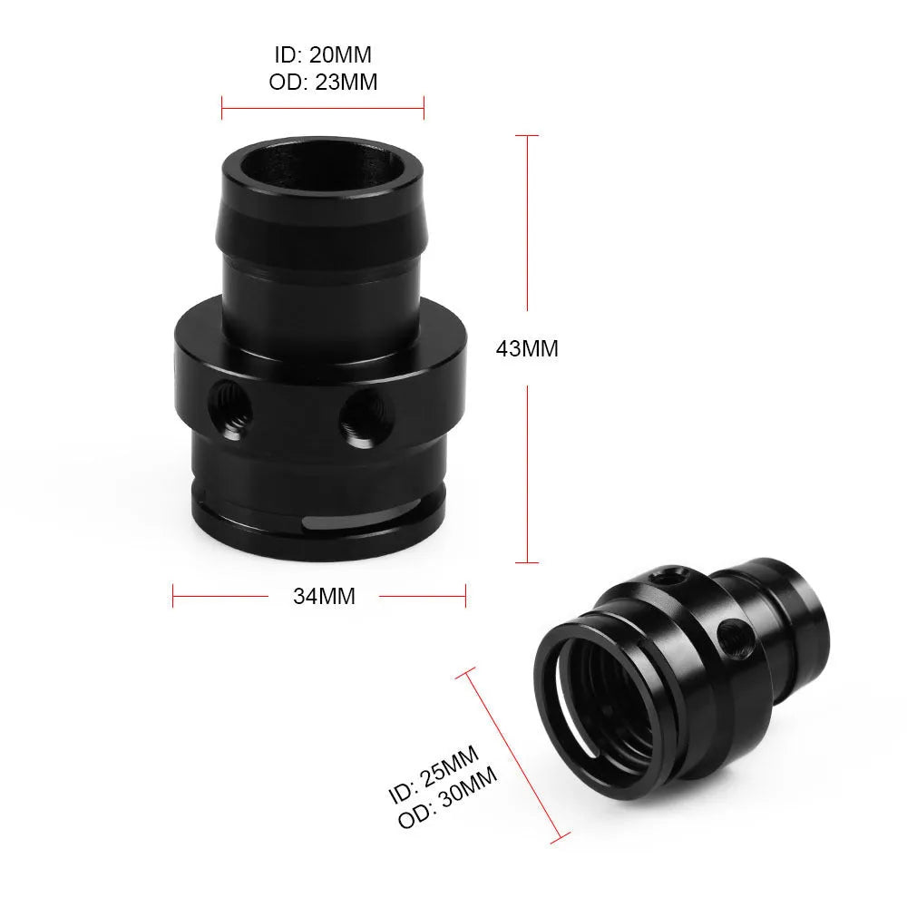 Black vacuum adapter tee for second generation engine vacuum systems with T-piece connector design