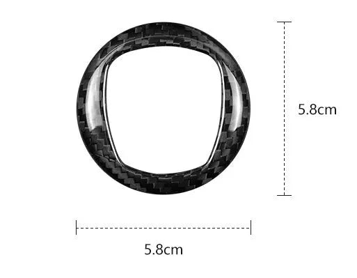 Real dry carbon fibre decorative sticker frame for car steering wheel in black and red options