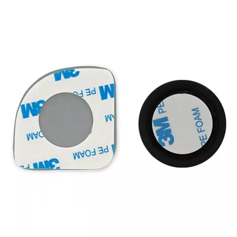 White fan-shaped car blind spot mirror with 360-degree adjustable mount