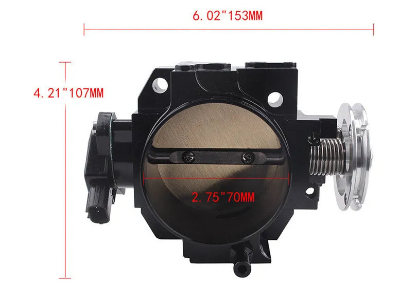 Aluminium throttle body with 70mm bore for Honda K20A engine modification