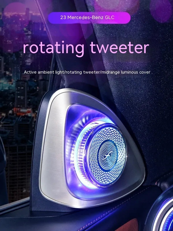 Pair of Burmester rotating tweeter speakers for Mercedes-Benz GLC, ABS construction.