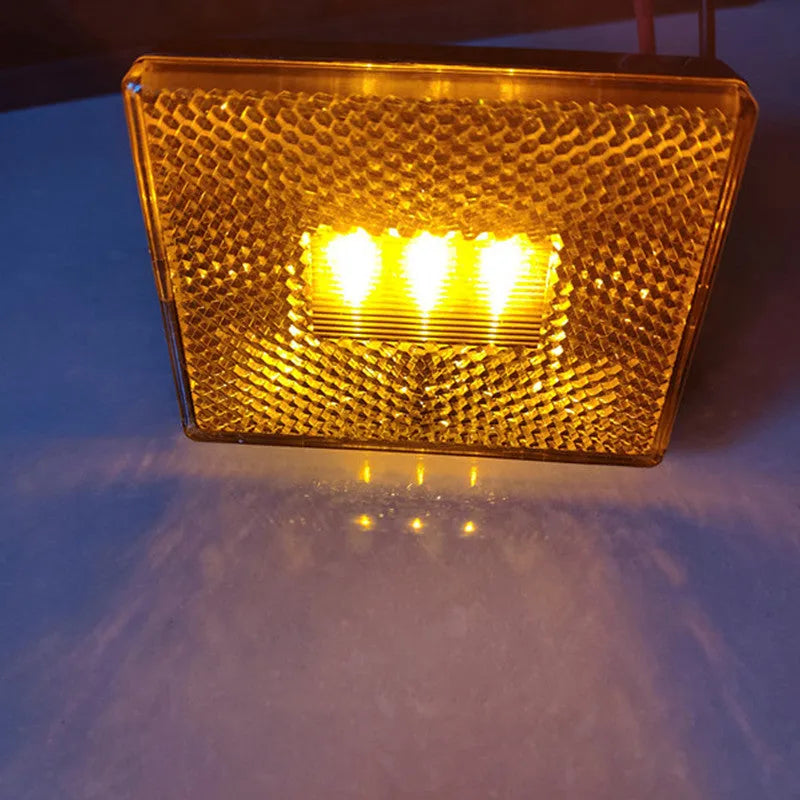 LED trailer side clearance lamp with transparent UV PC cover in red or yellow