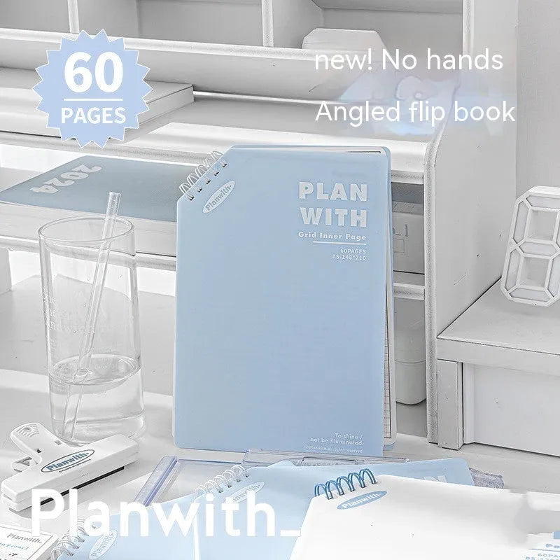 Oblique angle book series artsy ins style salt notebook in A5 and B5 sizes with white or blue covers