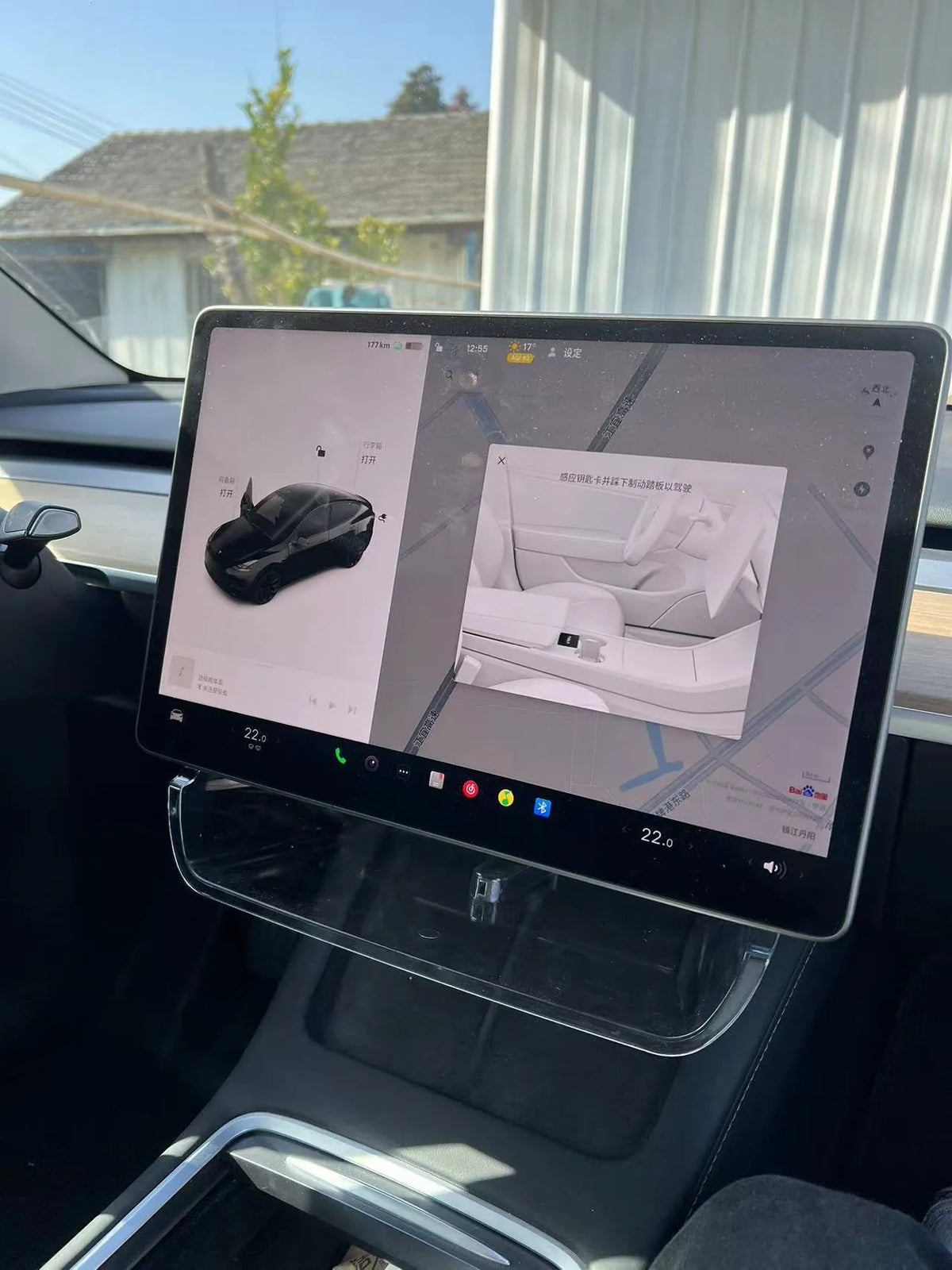 Black ABS plastic storage box for under the Tesla Model 3 and Y centre console screen.