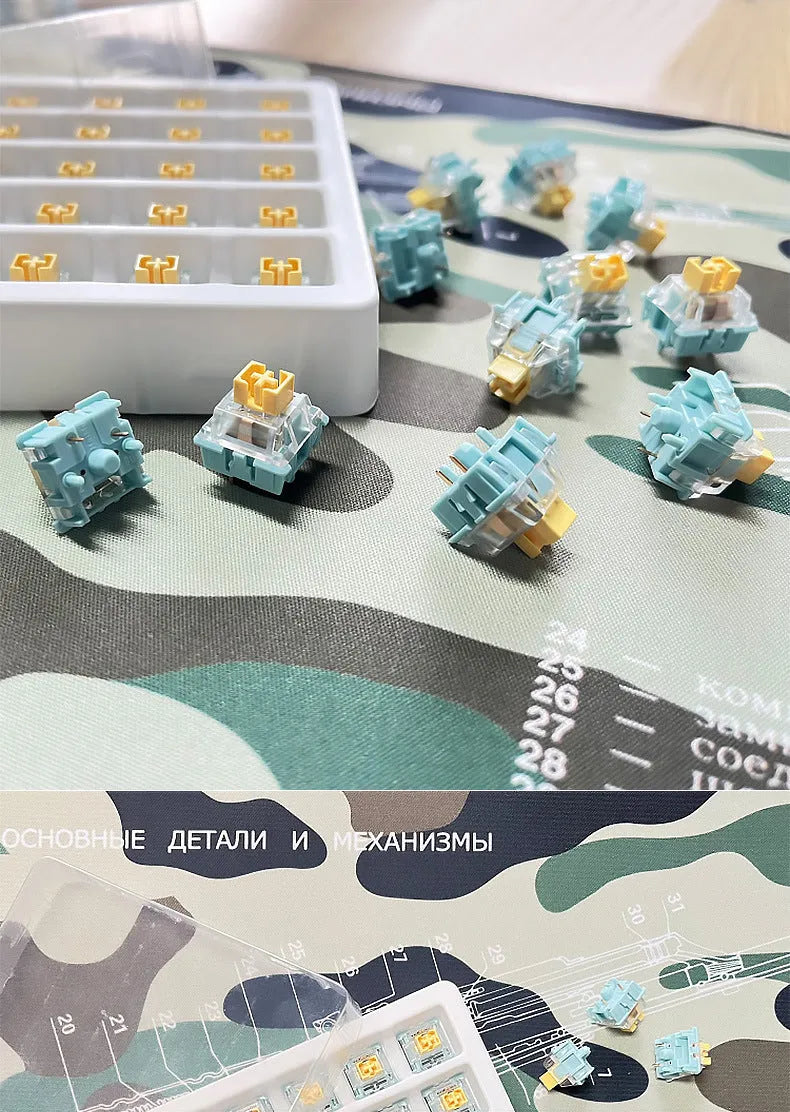 Tiger Mo Sea Salt Lemon PRO quiet tactile mechanical keyboard switches 36-piece pack