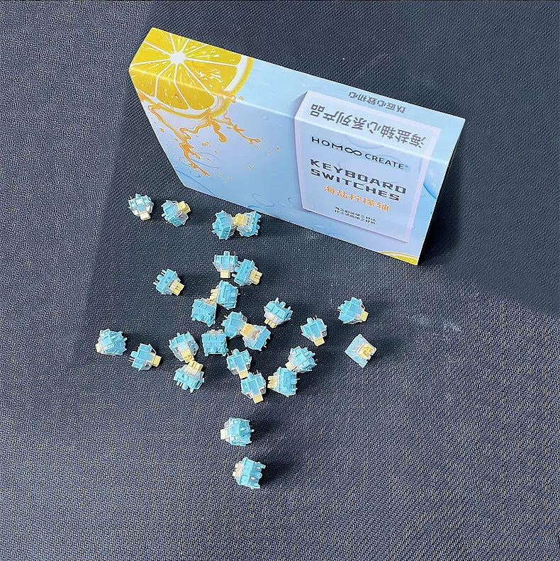 Tiger Mo Sea Salt Lemon PRO quiet tactile mechanical keyboard switches 36-piece pack