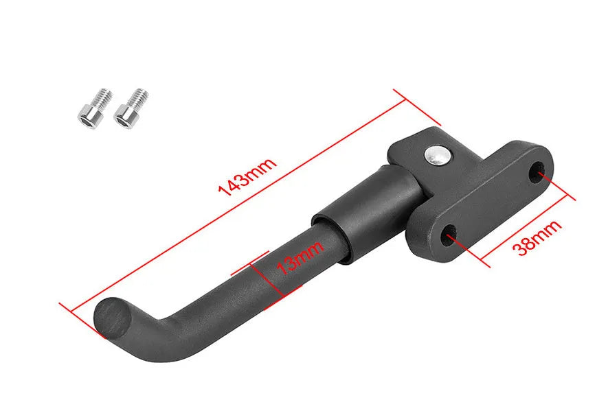 Aluminium alloy electric scooter foot brace in black, white and grey colours with mounting screws