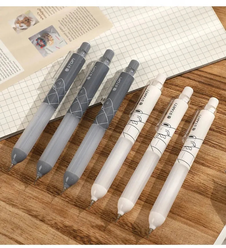 Activity brand 0.5mm automatic pencil with cloud grip, shown in black and white.