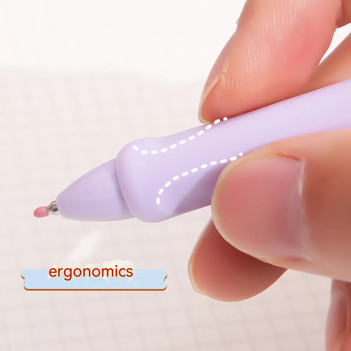 Macaron colour press gel pen with 0.5mm tip shown in smoked brown, smoked powder and smoked white refill options