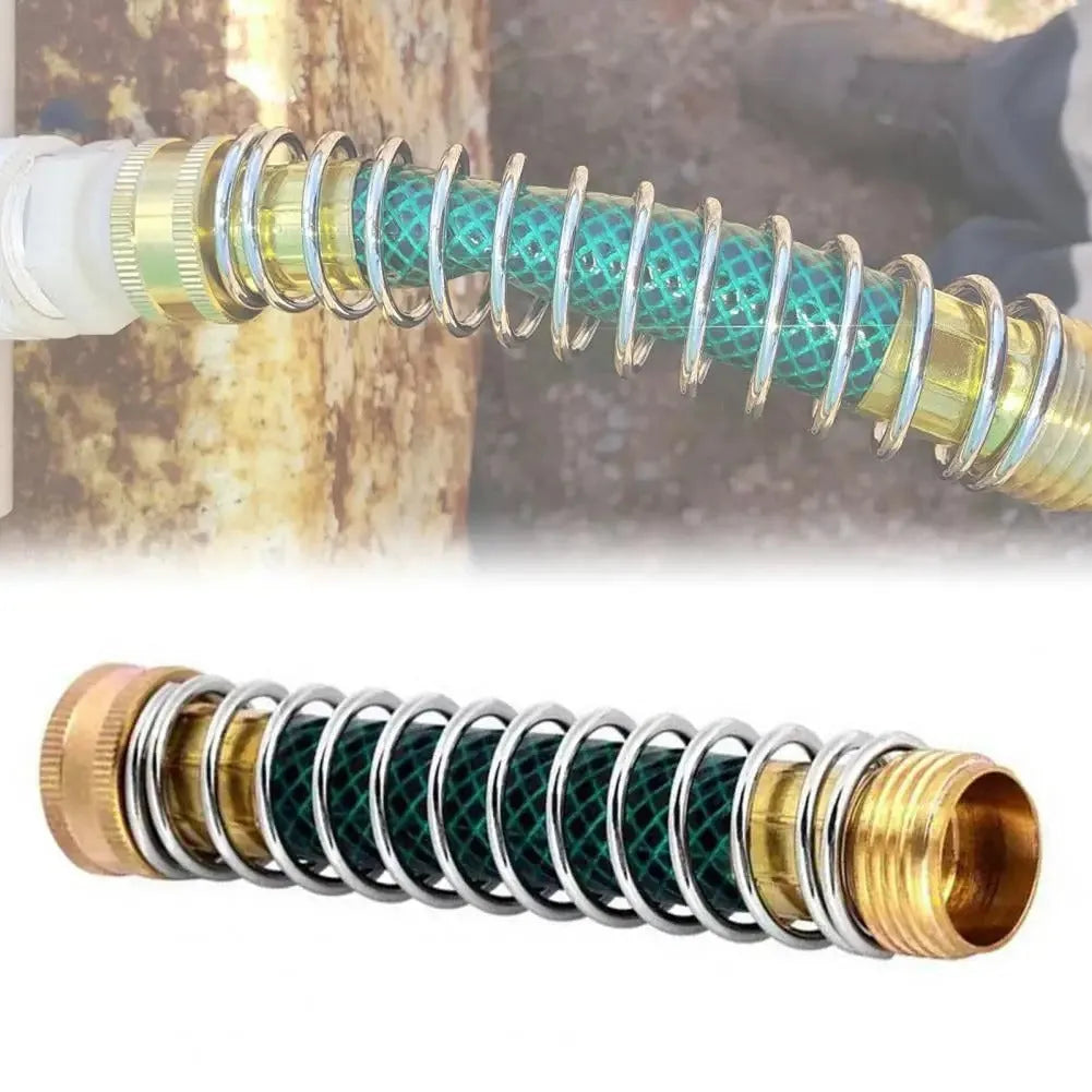 Brass garden water pipe connector with stretching spring mechanism measuring 15cm length
