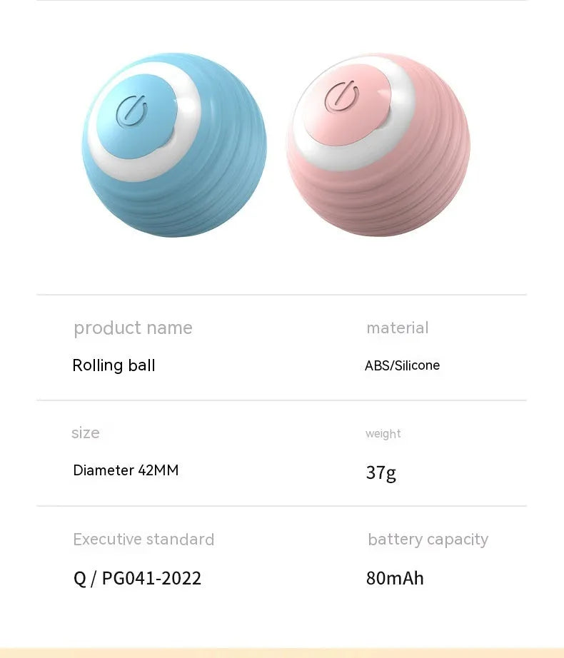 Rechargeable automatic moving bouncing ball smart cat toy in blue and pink colours