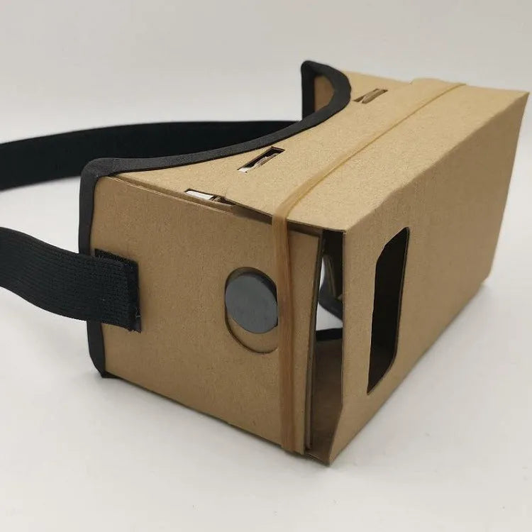 VR Cardboard Glasses kit with magnetic button and adjustable rubber band head strap
