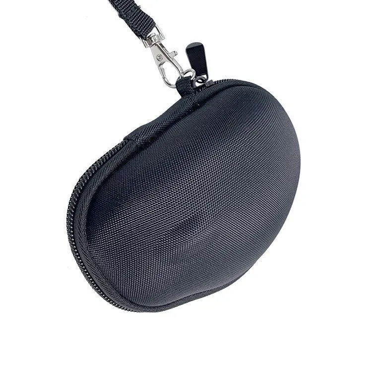 Black nylon mouse protection sleeve for Logitech M720 with grey EVA foam interior