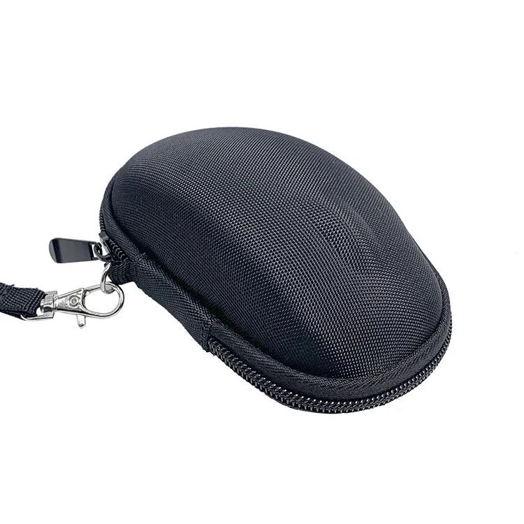 Black nylon mouse protection sleeve for Logitech M720 with grey EVA foam interior