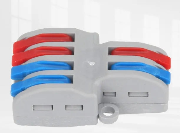 Quick wire electrical connector with fire insulation shell and brass contacts for 0.08-4.0mm² cables.