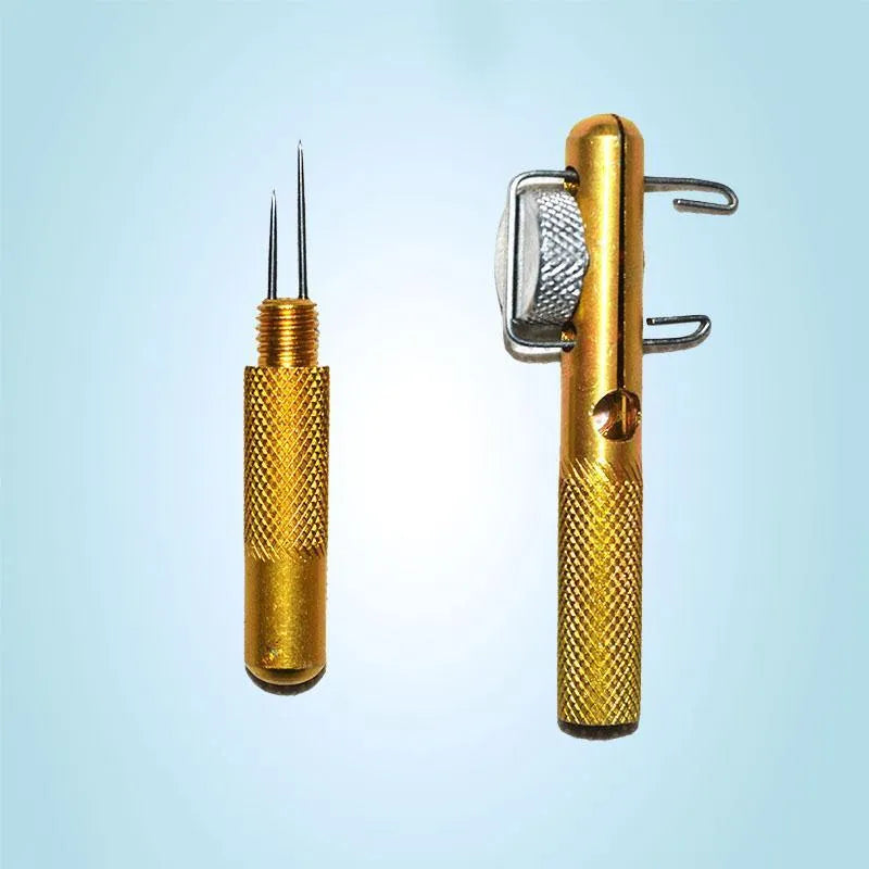 Aluminium alloy fishing hook tyer, 11cm manual knot tying tool for fishing line and hooks, random colour