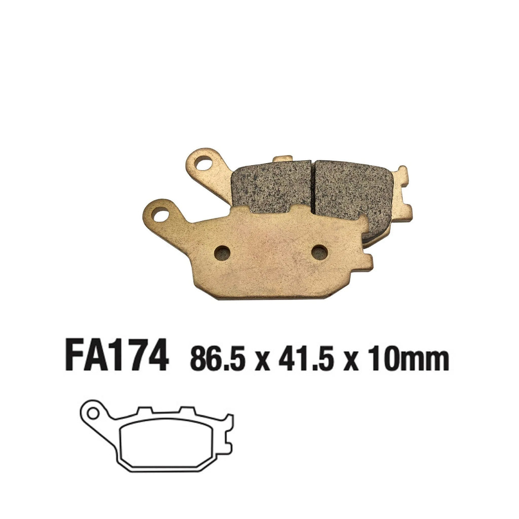 Pair of sintered metal rear brake pads for Honda CBR900RR, CBR929RR, CBR954RR motorcycles