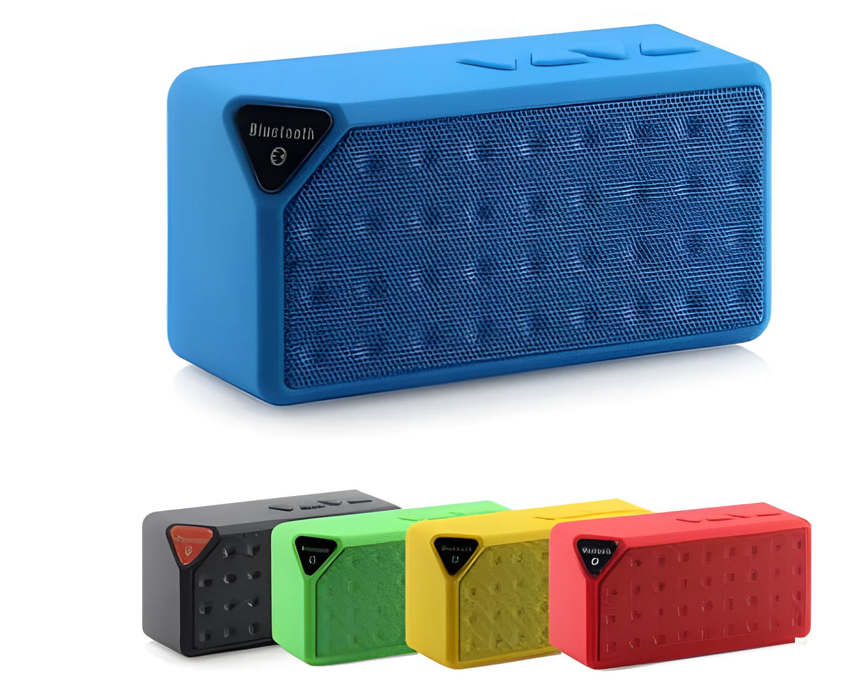 Cannon X3 wireless Bluetooth cube speaker in black, blue, green, red, or yellow colour options