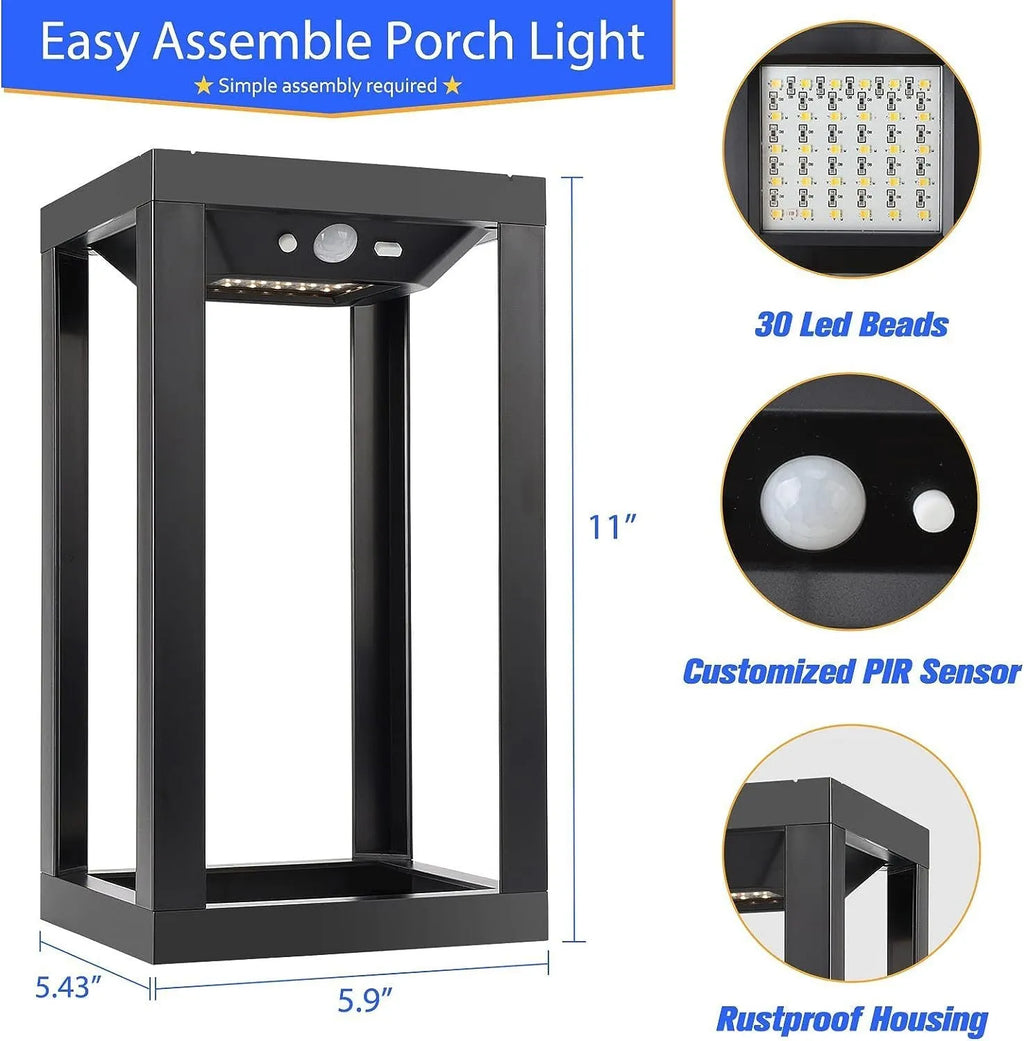 Modern Chinese outdoor solar wall lamp with plastic shell and IP65 waterproof rating