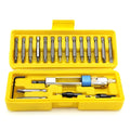 Half Time Drill Driver tool with swivel head and set of Phillips, flathead, and countersink bits.
