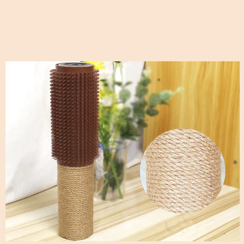 Brown sisal cat scratching post measuring 30cm tall with a 5.8cm square base