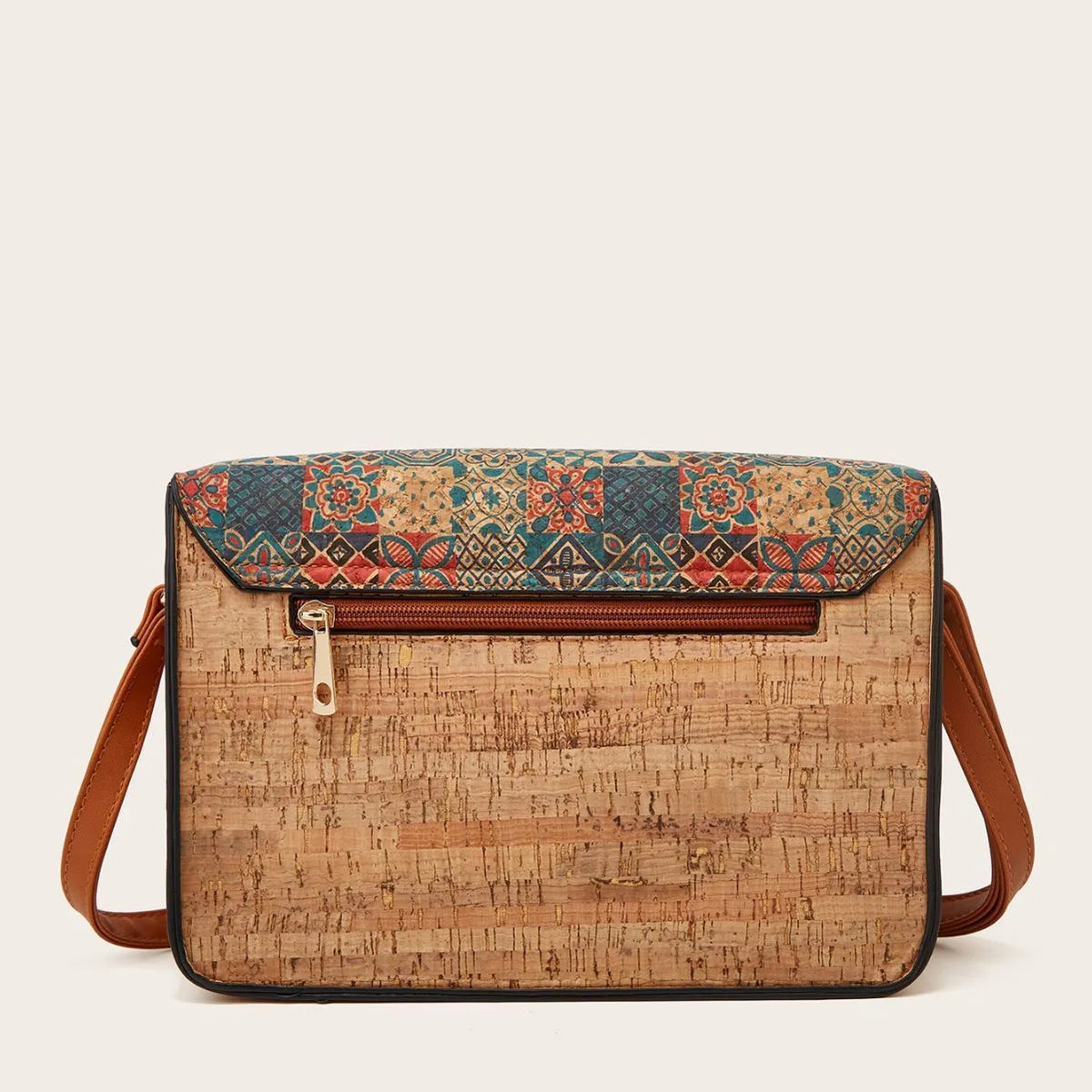 Women's printed crossbody bag in medium hardness PU with large capacity