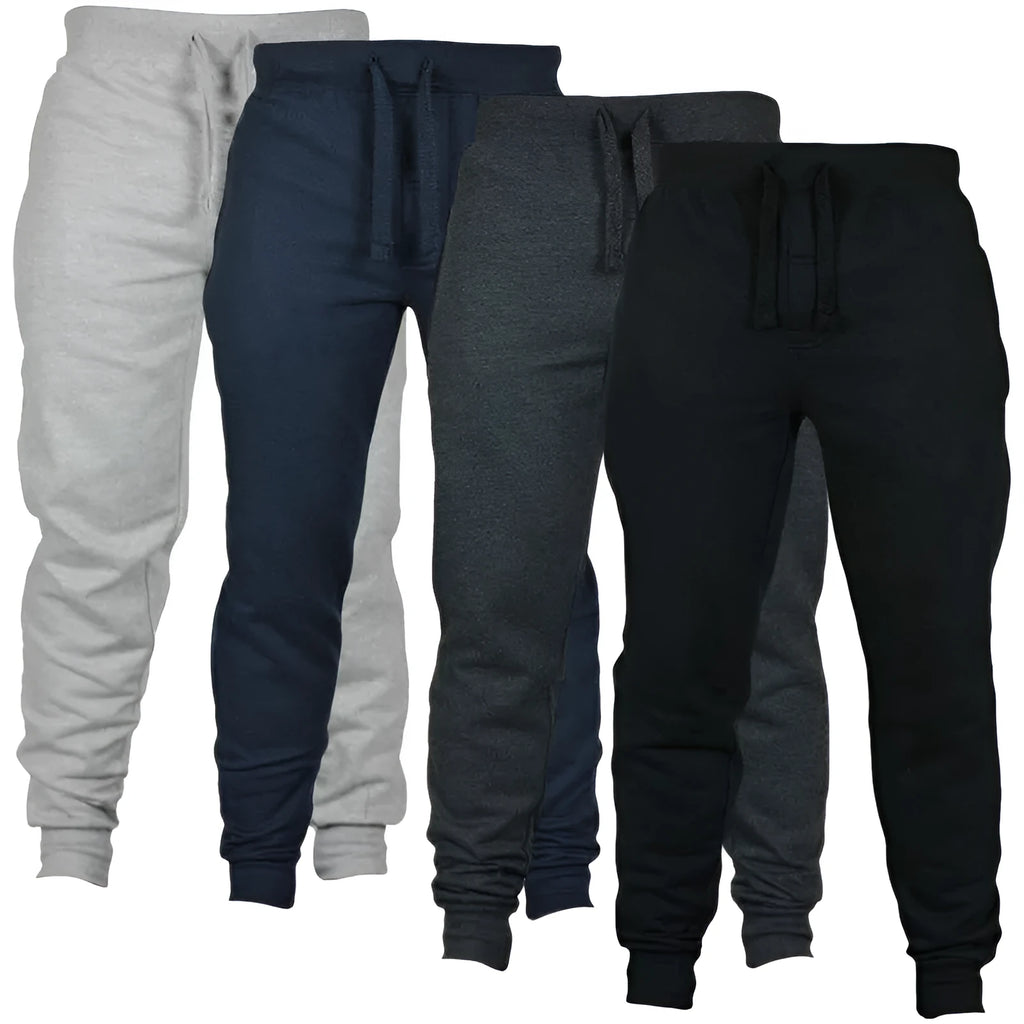 Men's loose fit fleece sweatpants with drawstring waist in four colour options