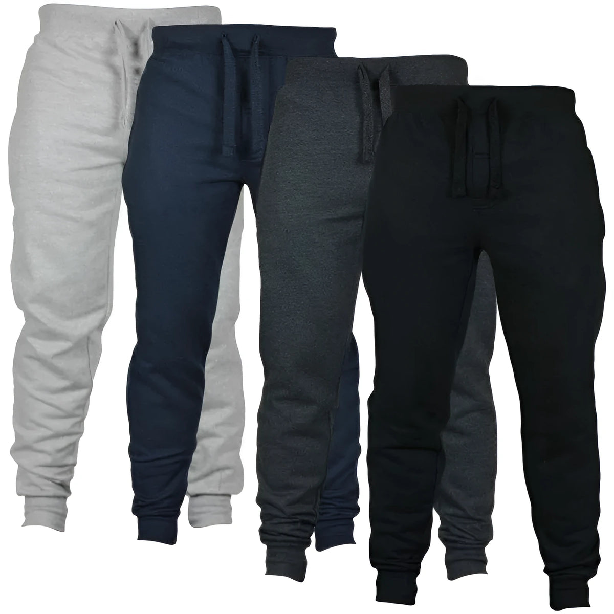 Men's loose fit fleece sweatpants with drawstring waist in four colour options